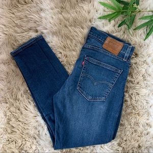 LEVI’s, 512 Medium Dark Wash Slim Taper Jeans